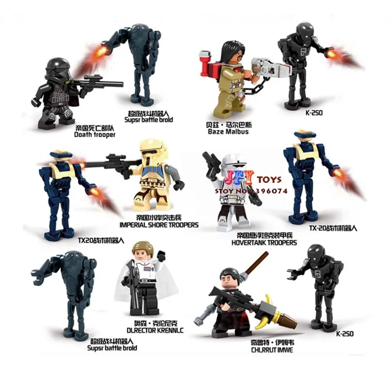 

6pcs star wars super heroes Baze Malbus Darth Hovertank Imperial Shore Tropper building blocks bricks toys for children juguetes