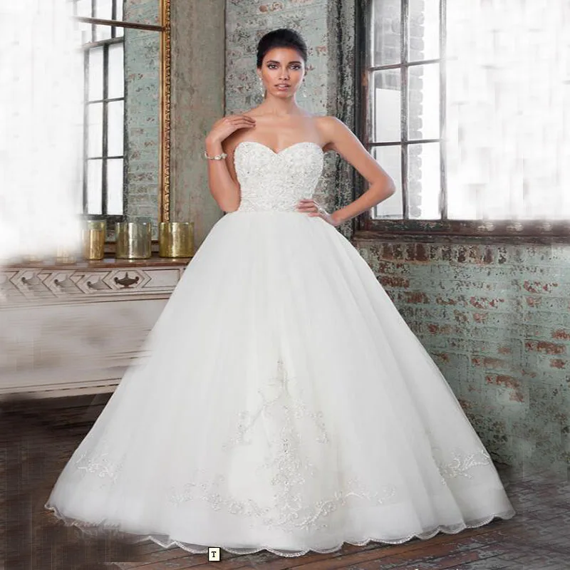 New Spring Summer Puffy Wedding Dresses Designer Vestidos De Novia New Spring Summer Puffy Wedding Dresses Designer Vestidos De Novia White Sweetheart Beaded Tulle 2017 Y Garden Bridal Gown In From