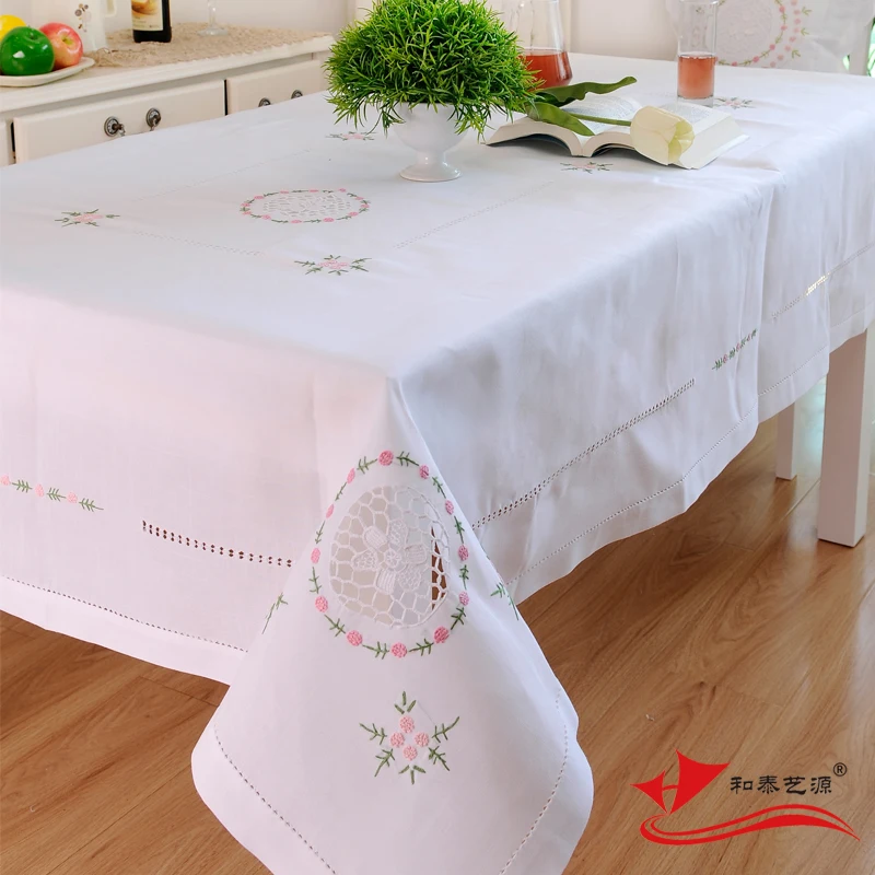 Fashion embroidery rustic dining tablecloths table cover hand