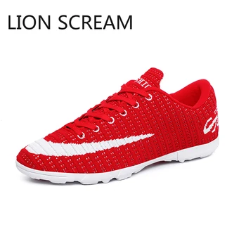

Lion Scream Soccer Shoes Outdoor Men Boys Football Boots High Ankle Kids Cleats Training Sport Sneakers Size 32-43 Dropshipping