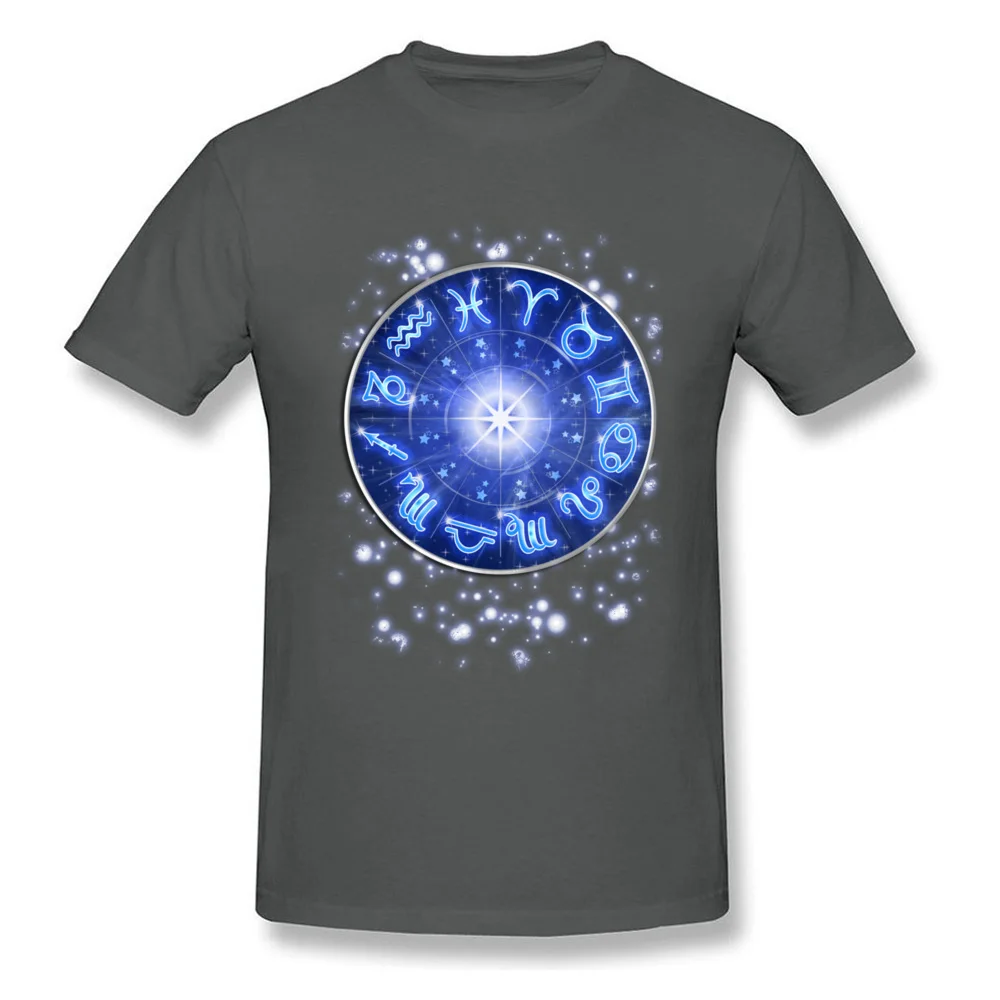 Zodiac Signs Blue Galaxy Circle 100% Cotton Tops Shirts for Men 3D Printed T Shirts New Design Crewneck Sweatshirts Short Sleeve Zodiac Signs Blue Galaxy Circle carbon