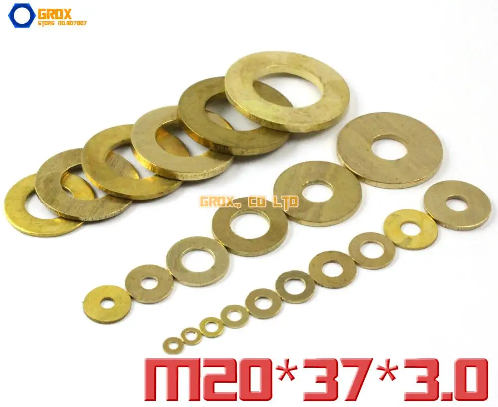 10 Pieces M20 X 37 X 3.0mm Brass Flat Washer Washers AliExpress
