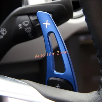 

2*Metal Silver/Red/Blue/Black Steering Wheel Gearshift Shifter Cover Trim for Ford Mustang 2015-2017