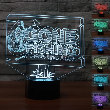 

Gone Fishing 7 Changing Colors 3d illusion night light