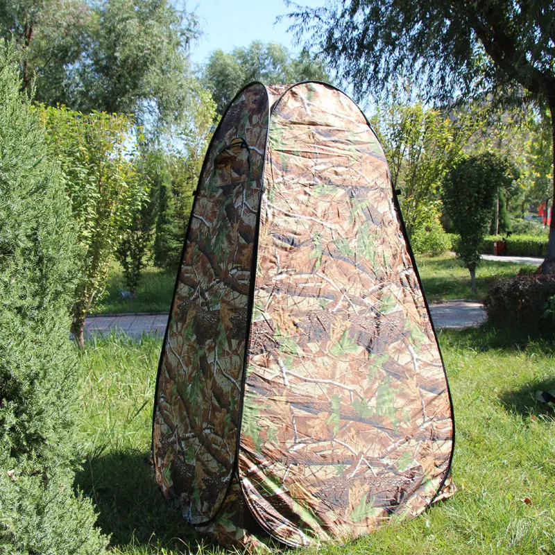

Camouflage Portable Privacy 120*120*190cm outdoor watching Pop Up Tent silver coated toilet/shower/change room/fishing tent