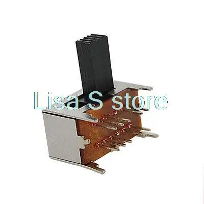 

10 Pcs Panel PCB 10 Pin 4 Position 2P4T DP4T Slide Switch Side Knob 0.3A 50V DC SK-24D04-G8