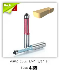 HUHAO 1pcs 1/2"Shank 2 flute straight bit Woodworking Tools Router Bits for Wood Tungsten Carbide endmill milling cutter