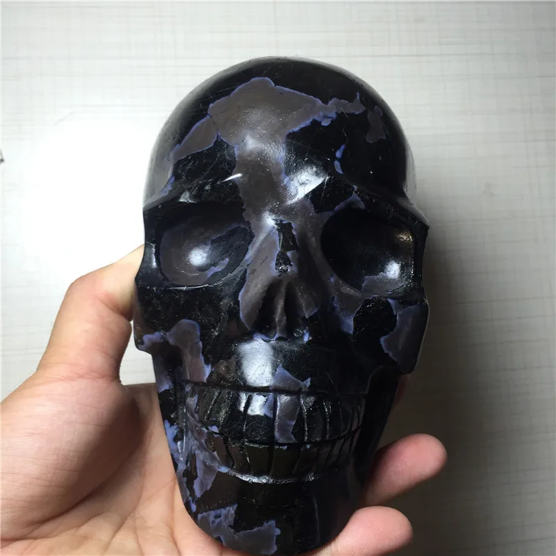 

GJ Cool Carving Skulls 14cm Cheap Price Natural Gabbro Quartz Crystal Reiki Skull for Dec 2.99KG