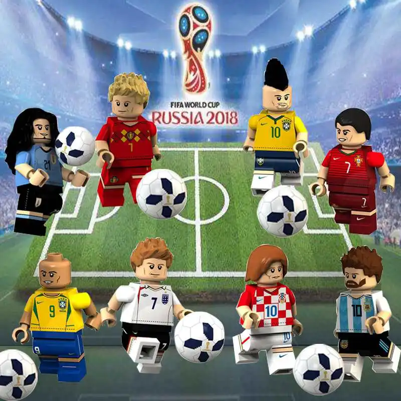 

Pogba Ronaldo Messi Beckham Neymar Modric Cavani Bruyne Models Block BrickToy Figures Compatible