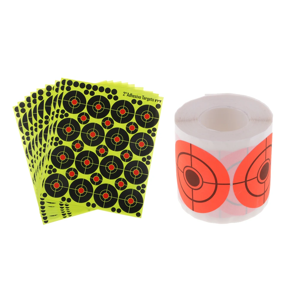 1 Roll Paper Target + 10 pcs Sheet Paper Target Self-adhesive Archery Shooting Target Stickers for Short Distance Shooting