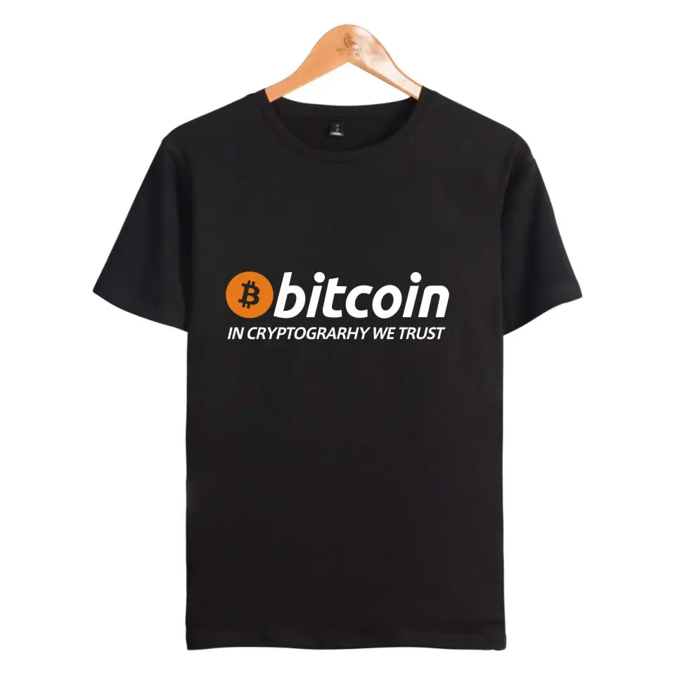 Новинка футболка для биткоина в Cryptograrhy We Trust мужская и женская летняя с принтом