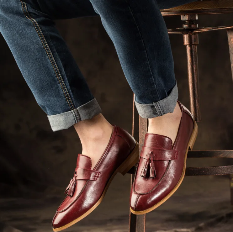 2018 New Fashion Style Designer Formal Mens Dress Shoes Genuine Leather