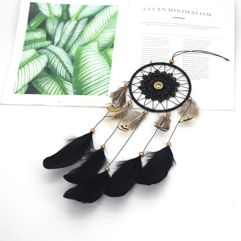 Black Dream Catcher Creative Beaded Lace Keychain Pendant Home Decor, Gifts for Girls/Decor for Car
