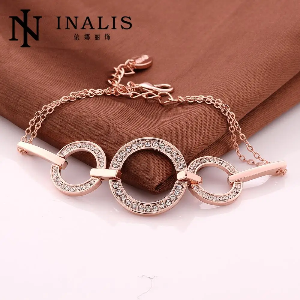 Ювелирные Изделия Браслеты Для Женщин Золото Циркон Браслет Femme Pulseira Masculina INALIS