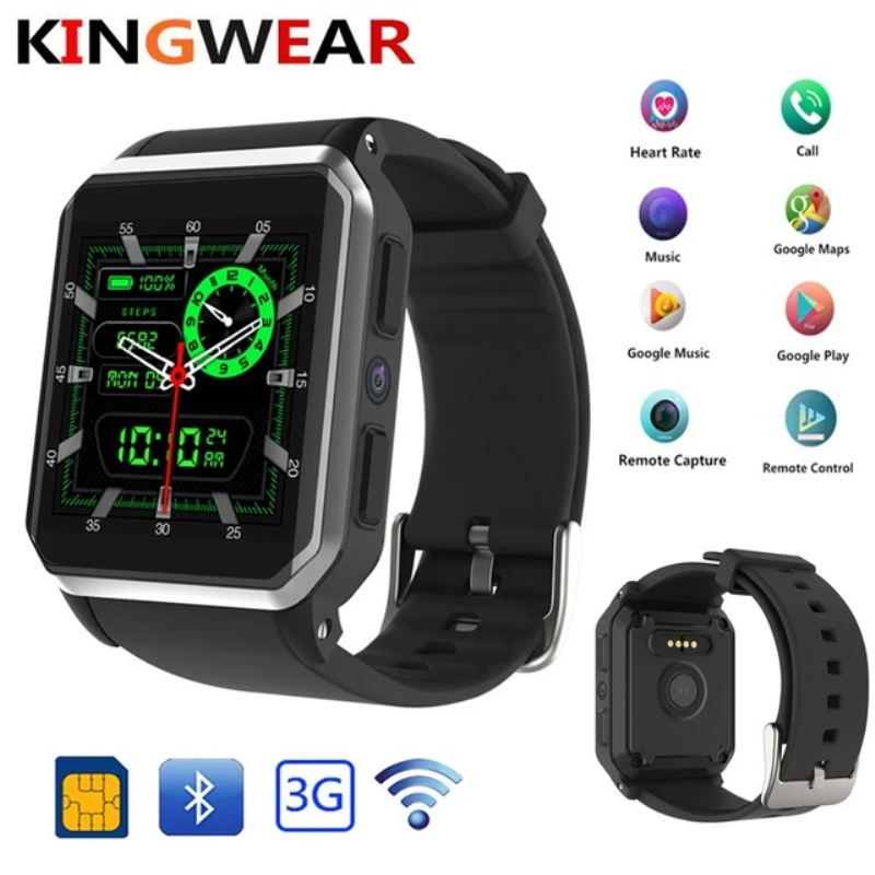 

KingWear KW06 3G Smartwatch Phone Android 5.1 MTK6580 Quad Core 8GB ROM Sedentary Reminder Camera Heart Rate Monitor smart watch