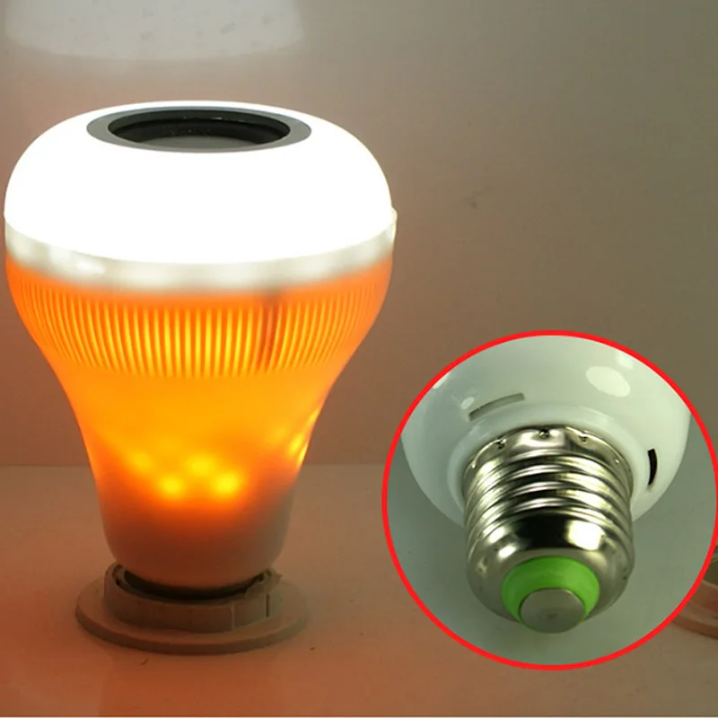 

E27 LED Music Fire Light Bulb Bluetooth Speaker With Wireless Remote Control Home Decoration Lamp LB88