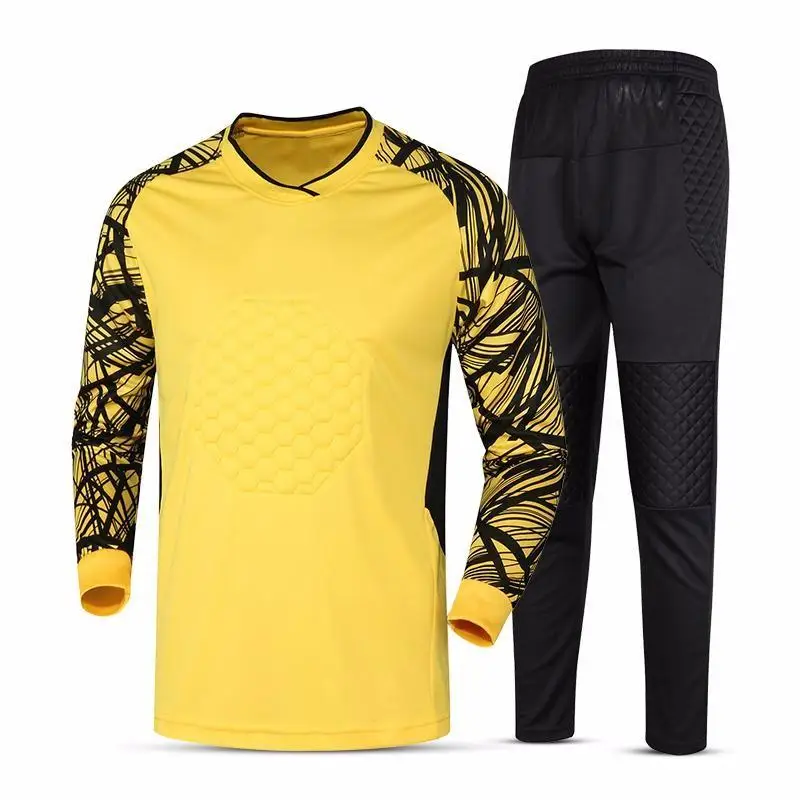 

Football Soccer Training Jerseys Set Men Soccer Goalie Sponge Protector Suit Skinny Leg Pants and Jacket 2pcs Tracksuits