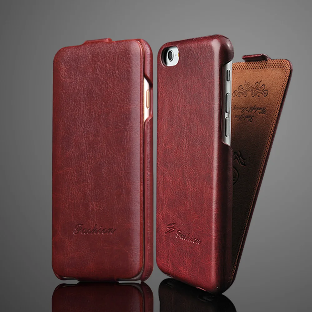 Beste Luxe Retro Verticale flip Leather Case Voor iPhone 5 5 s 6 7 8 X Xs XR XS Max Volledige cover
