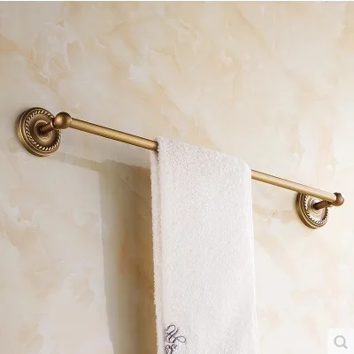 

Antique Bronze Towel Rack Single Bar European Carved Copper Brushed Towel Holder 60cm Wall Mounted Bathroom Hardware Sets SL3