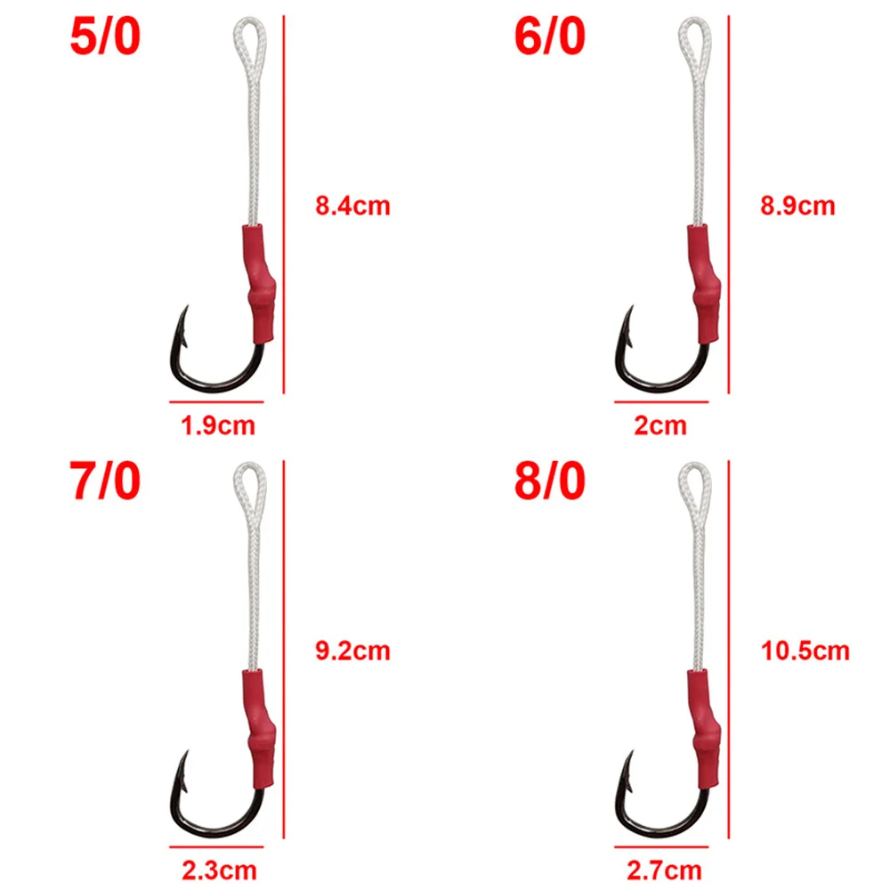  56pcs Assist Fishing Hooks with PE Line and Fishing