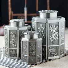 Китайский стиль, металлический сплав, жестяная коробка для хранения чая, контейнер для чая, металлическая коробка для хранения чая CYG02