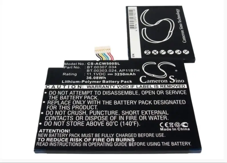 

Cameron Sino 3250mAh battery for ACER Iconia Tab W500 Iconia Tab W501 Iconia W500P AP11B7H BT.00303.024