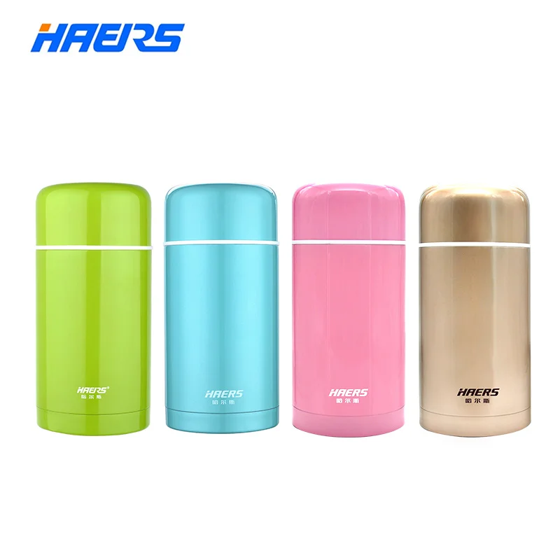 Haers 1L Hot Food Thermos Container 304 Stainless Steel Insulated