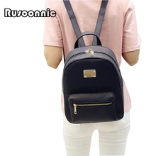 Rusoonnic кожаный рюкзак женщины рюкзак черный из искусственной кожи Bagpack школьные сумки для девочек Mochila Feminina Mochila Escolar
