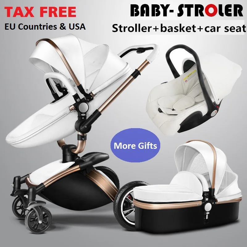Aulon Luxury Baby Stroller 3 in 1 Fashion European Trolley Strollers 2
