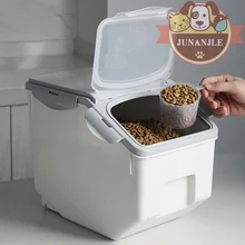 Кормушка для собак и кошек, антиокислительное сухое хранение, большая емкость для хранения, контейнер для еды, ведро для собак и мерный стакан