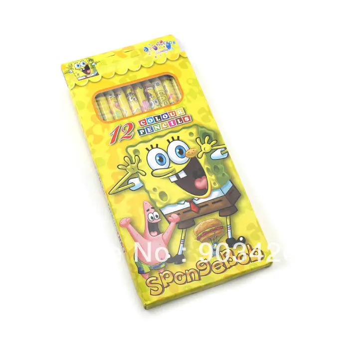Free Shipping ! Spongebob Cartoon Drawing Pencil Lovely Twelve Colour