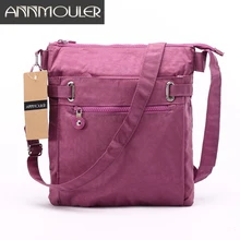 Annmouler, женские сумки-мессенджеры, брендовая дизайнерская женская сумка, Повседневная нейлоновая черная сумка через плечо, много карманов, маленькая сумка, bolsa feminina