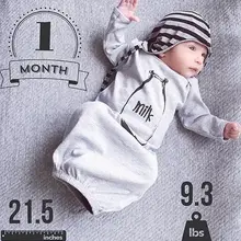 Pudcoco/хлопковый серый костюм для сна для новорожденных мальчиков