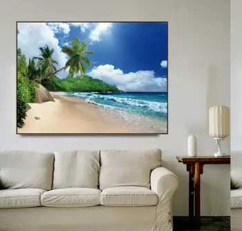 

Wide sea view Sunsine Beach Canvas Painting Calligraphy Prints Home Decoration Wall Art Poster Pictures For Living Room Bedroom