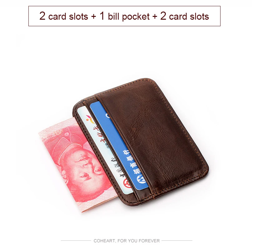 Небольшой кошелек для карт, кошелек из натуральной кожи, мужской кошелек в винтажном стиле, простой и практичный