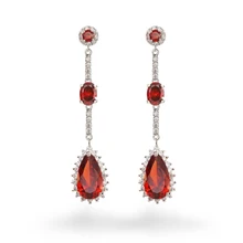 Encanto Cubic Zirconia Pendientes Largos de Joyería de Moda rodio plateado Señora Pendientes de Gota Para Las Mujeres