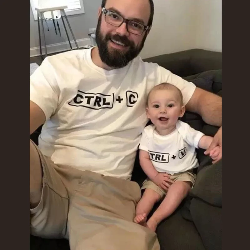 dad and twins matching shirts