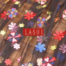 LASUI пасторальный стиль блёстки вышивальная нитка окрашенная ткань мягкая Марля Кружева Пром платья DIY пользовательские модная одежда X0185