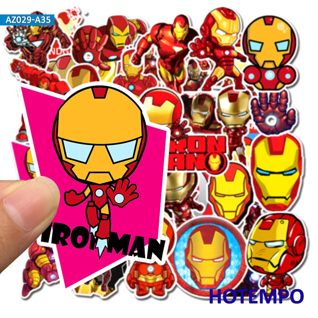 35pcs Tony Stark Iron Man Stickers Super Hero Marvel for Mobile Phone Laptop Luggage Suitcase Skateboard Bicycle Decal Stickers