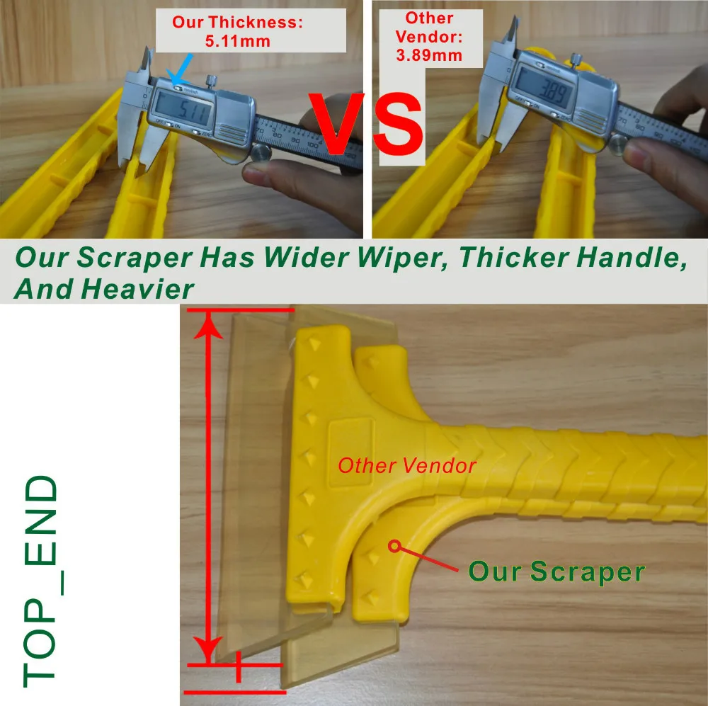 Portable Beef Tendon Ice/Snow Scraper,Large Size,Long Yellow Handle,Clean Window Fast,A Recommended Tool For Your Car In Winter