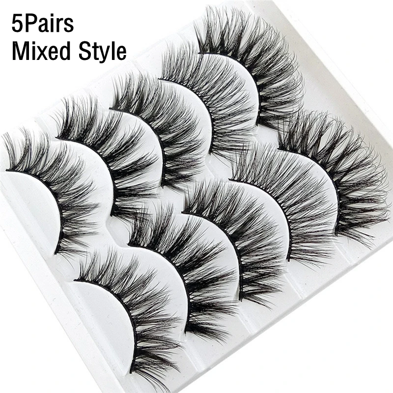 

5Pairs New 3D Eyelashes Long Extension Natural Look False Lashes Women Eyes Makeup Beauty Tools Natural Eyelashes Popular Lashes