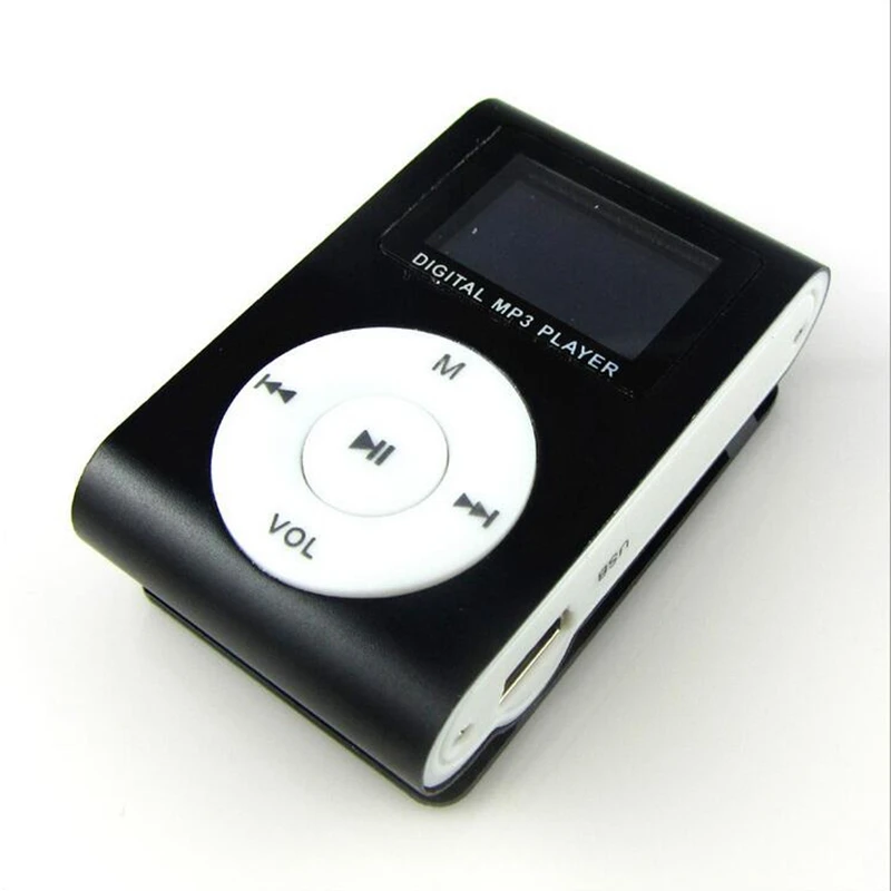 

Mini USB Clip LCD Screen MP3 Music Player Support 32GB SD/TF Card MP3 Player USB Data Line Earphone Sports Metal Music Player