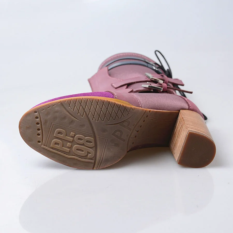 Prova Perfetto ручной работы высокое качество женские короткие ботинки из натуральной кожи Лоскутная дизайн ботинки челси с пряжкой ремешок на высоком каблуке