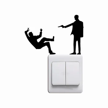 

KG-216 Gunman Switch Sticker Creative Cartoon Vinyl Wall Sticker Home Decor Home Wallpaper