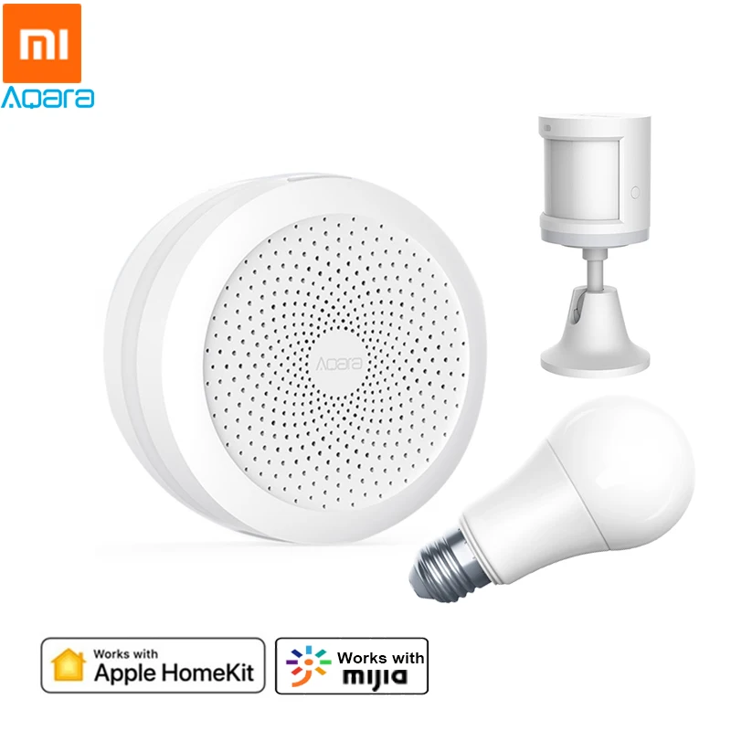 

Xiaomi Aqara Smart Home Light Set Gateway Hub + LED Bulb + Human Body Sensor Work with Apple HomeKit Mijia APP