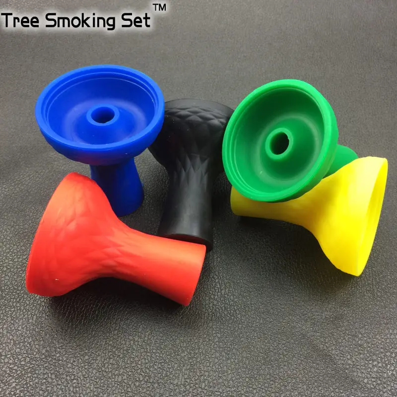 shisha hookah silicone bowl with one hole double Groove concave trace