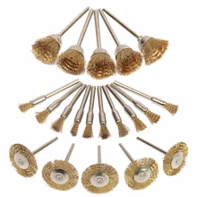 Латунь Сталь Колеса Dremel из стальной проволоки кисти для инструментов Dremel Аксессуары 20 шт./компл. заусенцев абразивные для удаления заусенцев буровые инструменты W