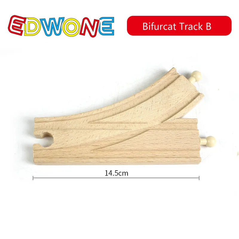 EDWONE, новые деревянные железнодорожные дорожки, аксессуары для железной дороги, все виды деревянных дорожек, различные новые компоненты, обучающие игрушки - Цвет: Bifurcat Track B