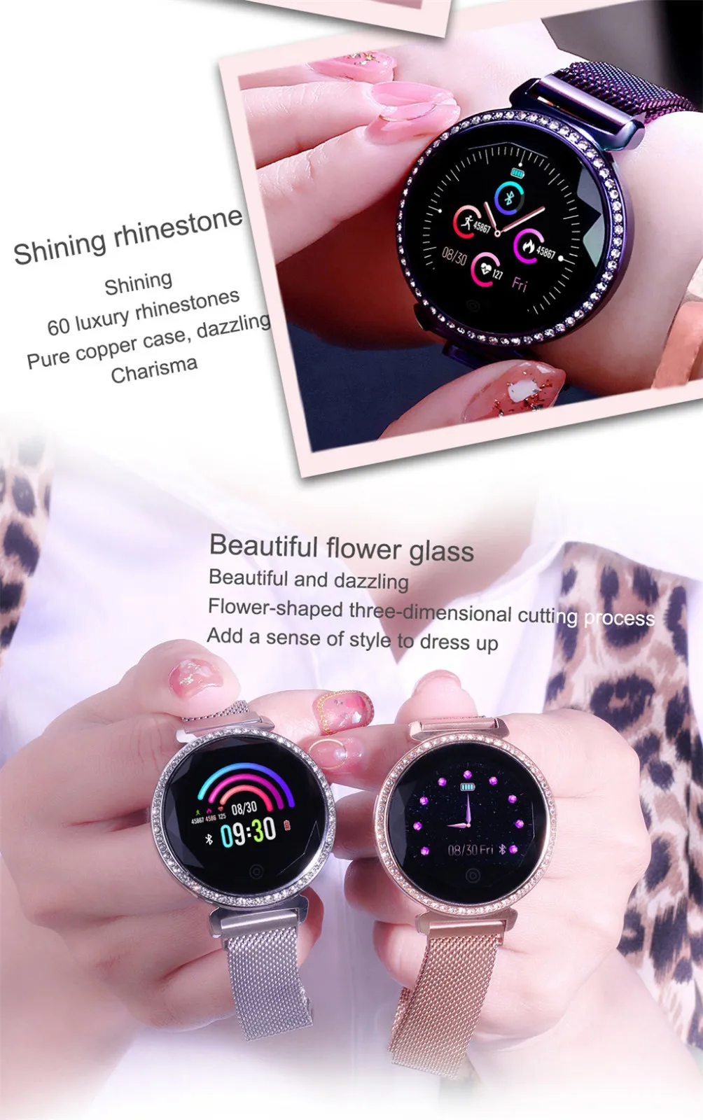 MC11 роскошные женские пульсометр кровяное давление мониторинг сна Смарт-часы браслет amazfit bip Часы smartwatch IP64 водонепроницаемый