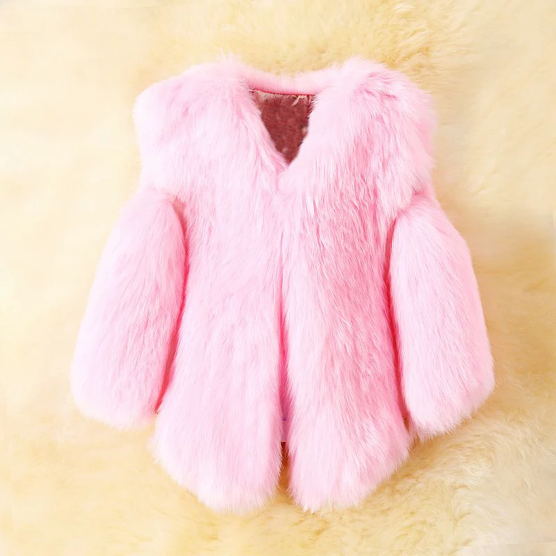 

Girls Faux Fox Fur Vest 2017 Brand Winter Warm Kids Fur Vests for Girls Coat Fashion Baby Girl Jacket Children Outerwear 3Colors